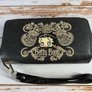 Betty Boop Bejeweled Wristlet Wallet Black by Fleischer Studios